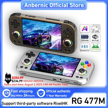 ANBERNIC RG477M Console di gioco portatile retrò LTPS da 4,7 pollici 64 bit Giocatore di gioco Dimensity 8300 Multigiocatore online Streaming RG 477M 1