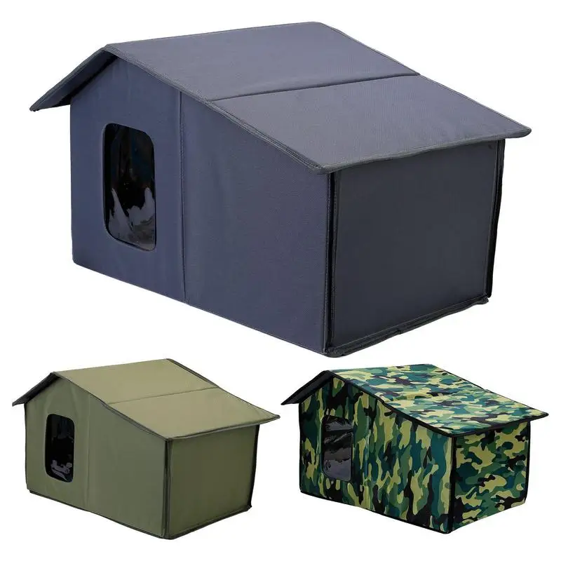 

Waterproof Cat House 1Pc Foldable Sleeping Collapsible Bed Cozy Cave Calming Pet Winter Warm sofa For Outdoor Indoor Garden