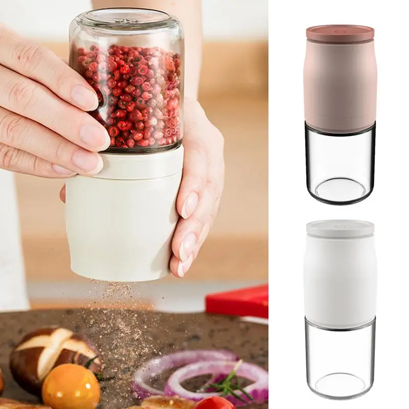 

2 In 1 Pepper Mill Manual Stainless Steel Salt And Pepper Grinder Adjustable Ceramic Grinding Spice Grinder Kitchen Tool Gadgets