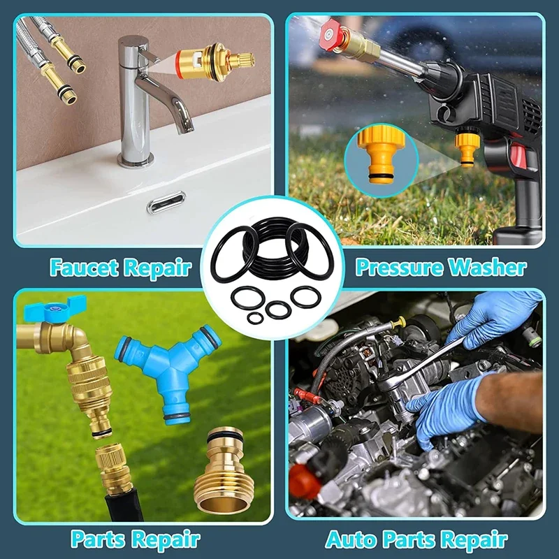Nitrile Rubber O Ring Kit for Sealing and Repair - Oil & Heat Resistant