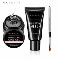 Makartt Nail Rhinestone Glue Gel Kit,  Clear Nail Gem Glue Gel Super Strong Adhesive Nail Art Glue for Nail Decorations 3D Stone 1