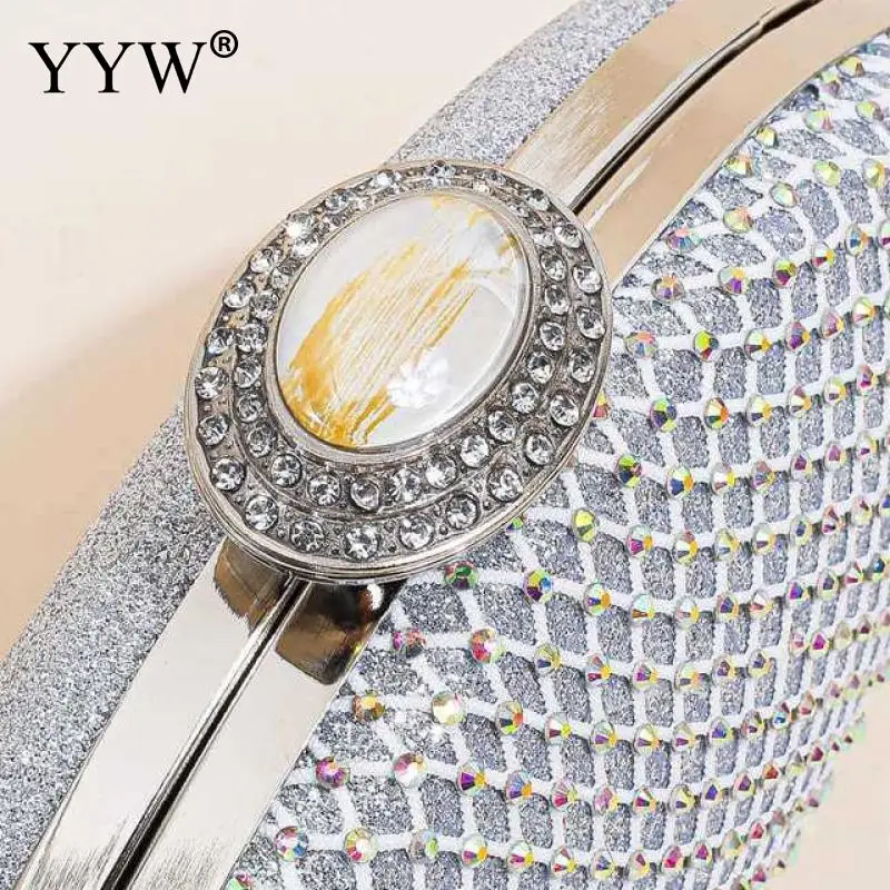 Luxury Diamond Beads Top Handle Women Evening Handbag Bling Rhinestone Oval Pattern Wedding Party Purse Crossbody Shoulder Bag