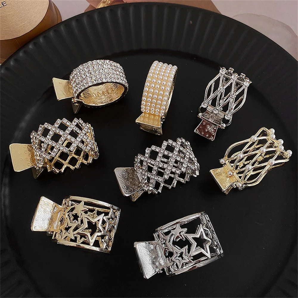 

2022 New Pearl Rhinestone Hair Claws Girl High Ponytail Clip Fixed Hairpin Claw Clip Advanced Sense Hair accessories Headwear