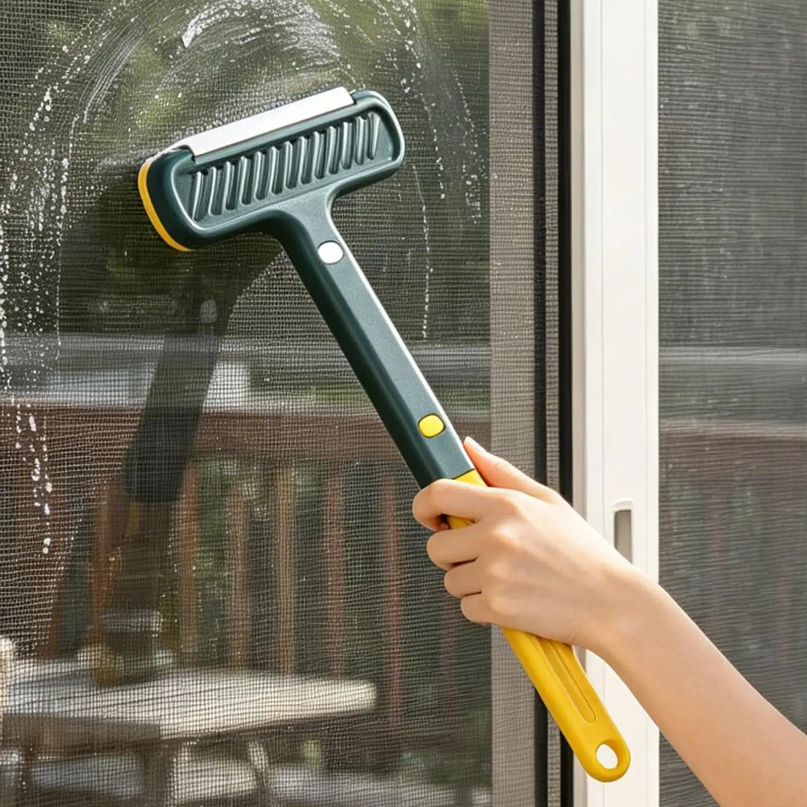 Multifunctional 2-in-1 Window Screen Cleaner with Extendable Handle