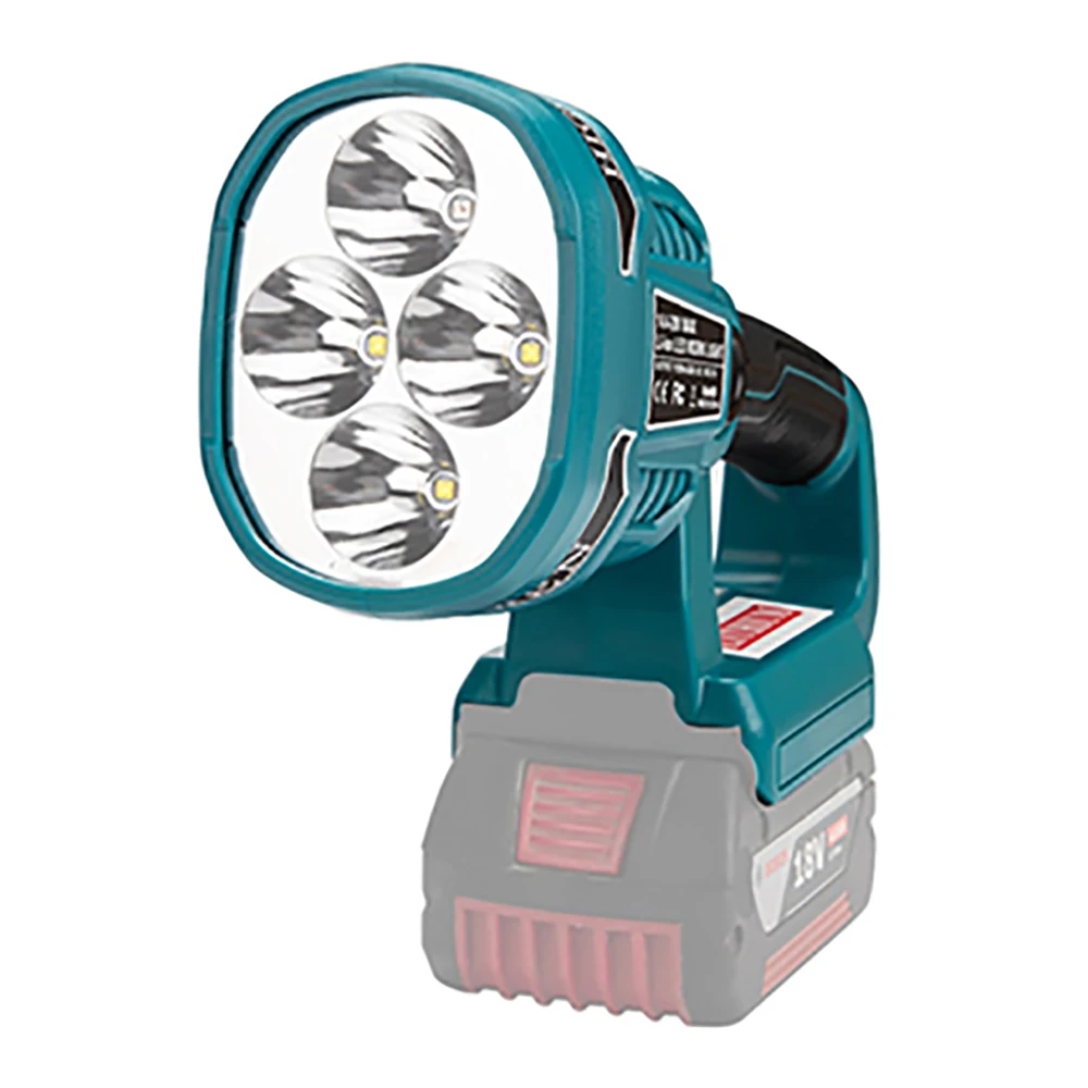 Portable Spotlight LED Warning Light Work Lamp Flashlight Torch Hand Lantern for Bosch 14.4V 18V BAT614 BAT618 Li-ion Battery 5