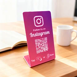 Programmable NFC 215 Standing Card with Customizable QR Code (Ins)