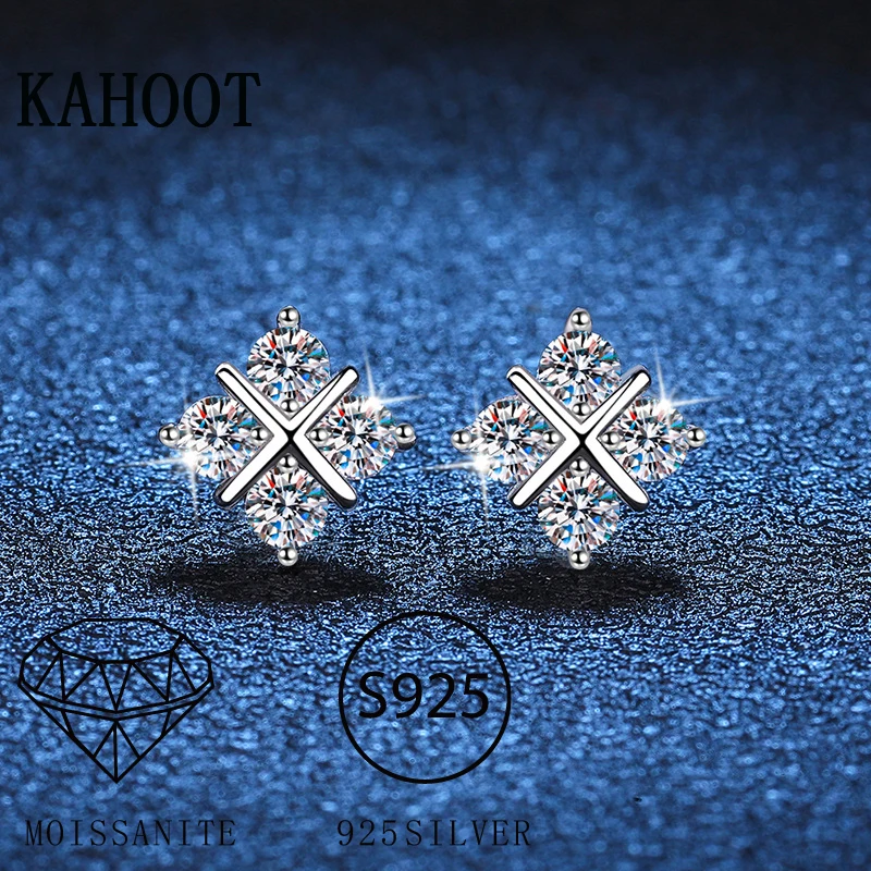 Moissanite 8mm D Color Stud Earrings 0.5-2 Ct 925 Sterling Silver Wedding main image 1