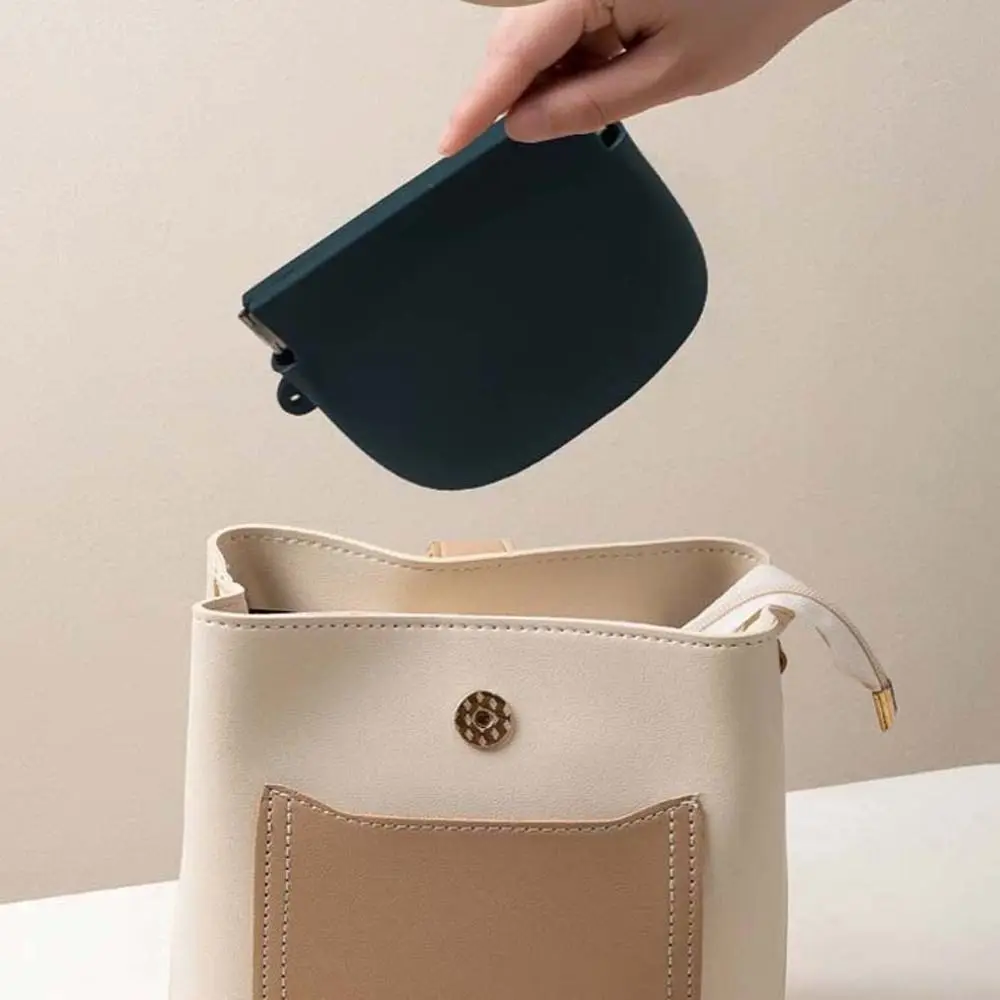 

With Lanyard Silicone Coin Purse Wallet Large Capacity Solid Color Mini Makeup Bag Jewelry Packing Bag Handbag