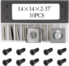 14x14x2mm-37° Carbide Inserts Cutters Replacement Square Straight for Woodworking Spiral Helical Planer Head 10pcs 1
