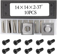 14x14x2mm-37° Carbide Inserts Cutters Replacement Square Straight for Woodworking Spiral Helical Planer Head 10pcs 1