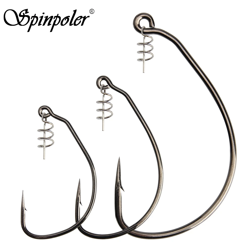 SpinpoleFishingHookWithSpringTwistLockUnweightedSwimbaitBarbed