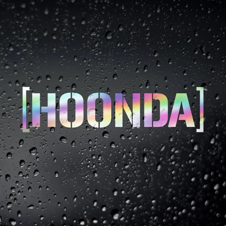 

Hoonda Chrome Oil Slick Car Sticker - JDM Osaka Drift Kanjo Import Car