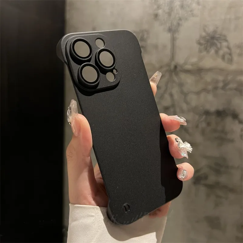 thumbnail image 1 of Ultra-thin Frameless Matte PP Case For iPhone 15 14 13 12 11 Pro Max Plus Luxury Camera Protection Glass Slim Cooling Back Cover, 1 of 5