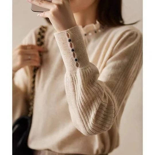 

New Pearl Japan Pullover Girl Woman Women Sweater Korean Blouse Knit Tops Women's Sweaters Fall Spring Top Coat Cloth Suétere