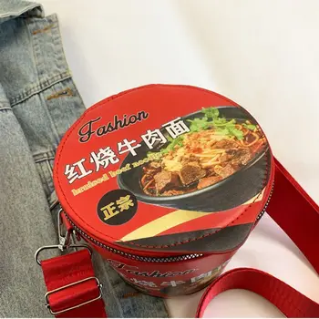 Borsa a tracolla Noodles istantanei Borse a tracolla Borsa a tracolla Borsa a secchiello riutilizzabile di grande capacità Borsa a tracolla con cerniera tinta unita