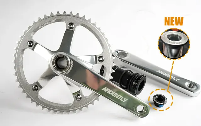 ardently bikeピスト用クランク165㎜ 144PCD 48T bb付 ardently bike ピスト用クランク ポリッシュ 165㎜ 144PCD - メルカリ