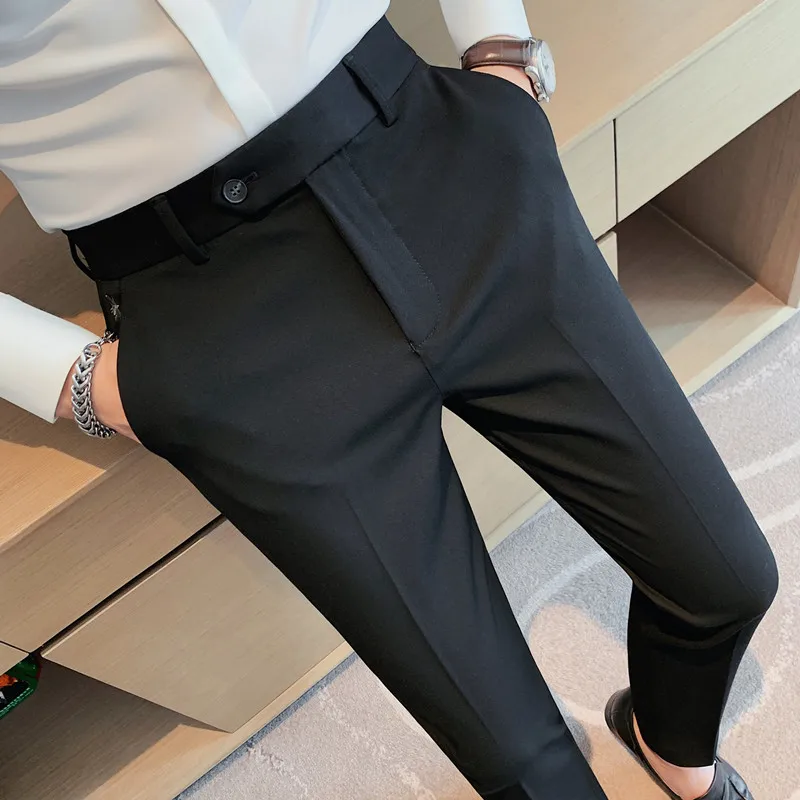 Autumn Winter New Embroidered Business Formal Pants Men Fashion