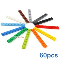 60pcs DIY Building Blocks Thin Figures Bricks 1x8 Dots 12Color Educational Creative Size Compatible With 3460 Toys for Children 1