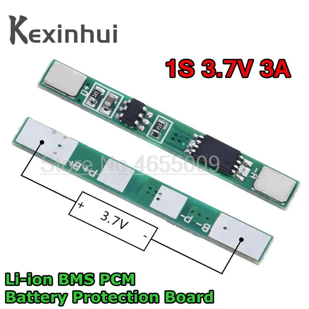 10 шт. 1S 3 7 V 3A li-ion BMS PCM плата защиты батареи pcm для 18650 литий-ионных литиевых батарей |