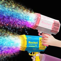 New 23 Holes Electric Rocket Bubble Gun Toy Bubbles Machine Automatic Soap Blower with Light Summer Outdoor Party games Child 1