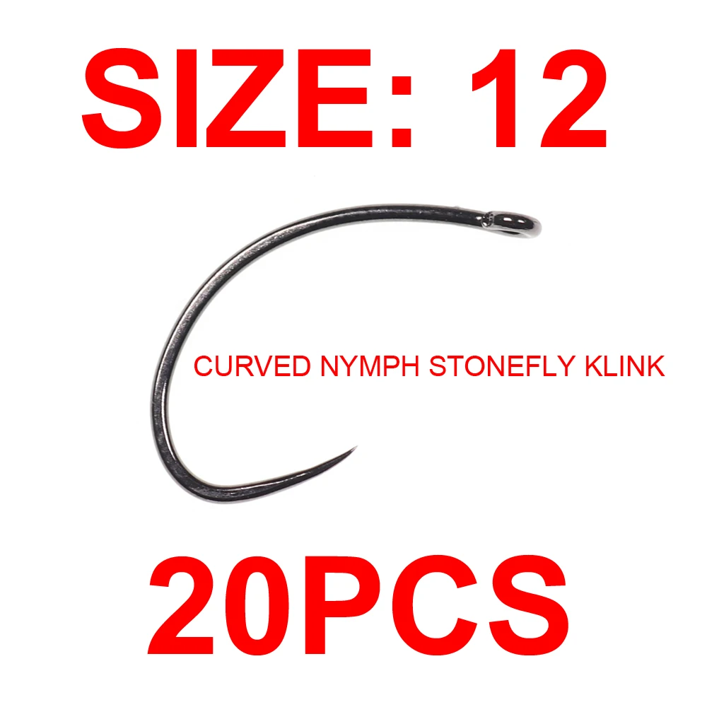 Vampfly 20pcs Barbless Fly Tying Hook Curved Nymph Stonefly Klink Hook Fly  Fishing Hooks Trout Fishing Hooks Fishing Tackle - AliExpress