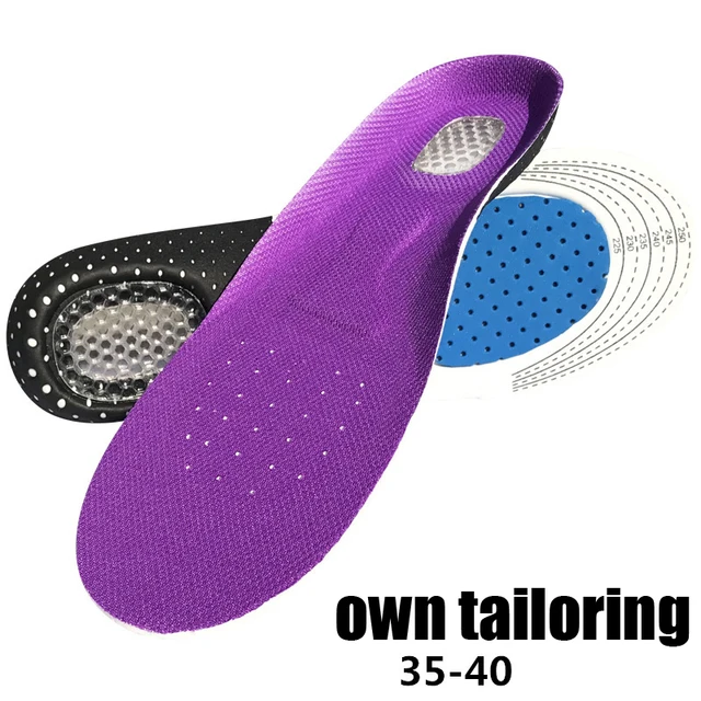 Premium Orthotic Gel Insoles Orthopedic Flat Foot Health Sole Pad For Shoes Insert Arch Support Pad For Plantar fasciitis Unisex Purple 35-40