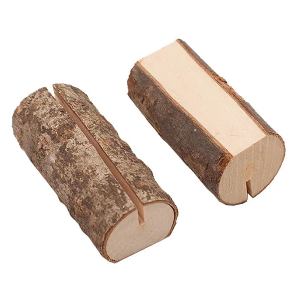 Rustic Natural Wood Place Card Holders 10Pcs Table Wooden Name Number Photo Holders Menu Stand Wedding Party Decoration place card holders