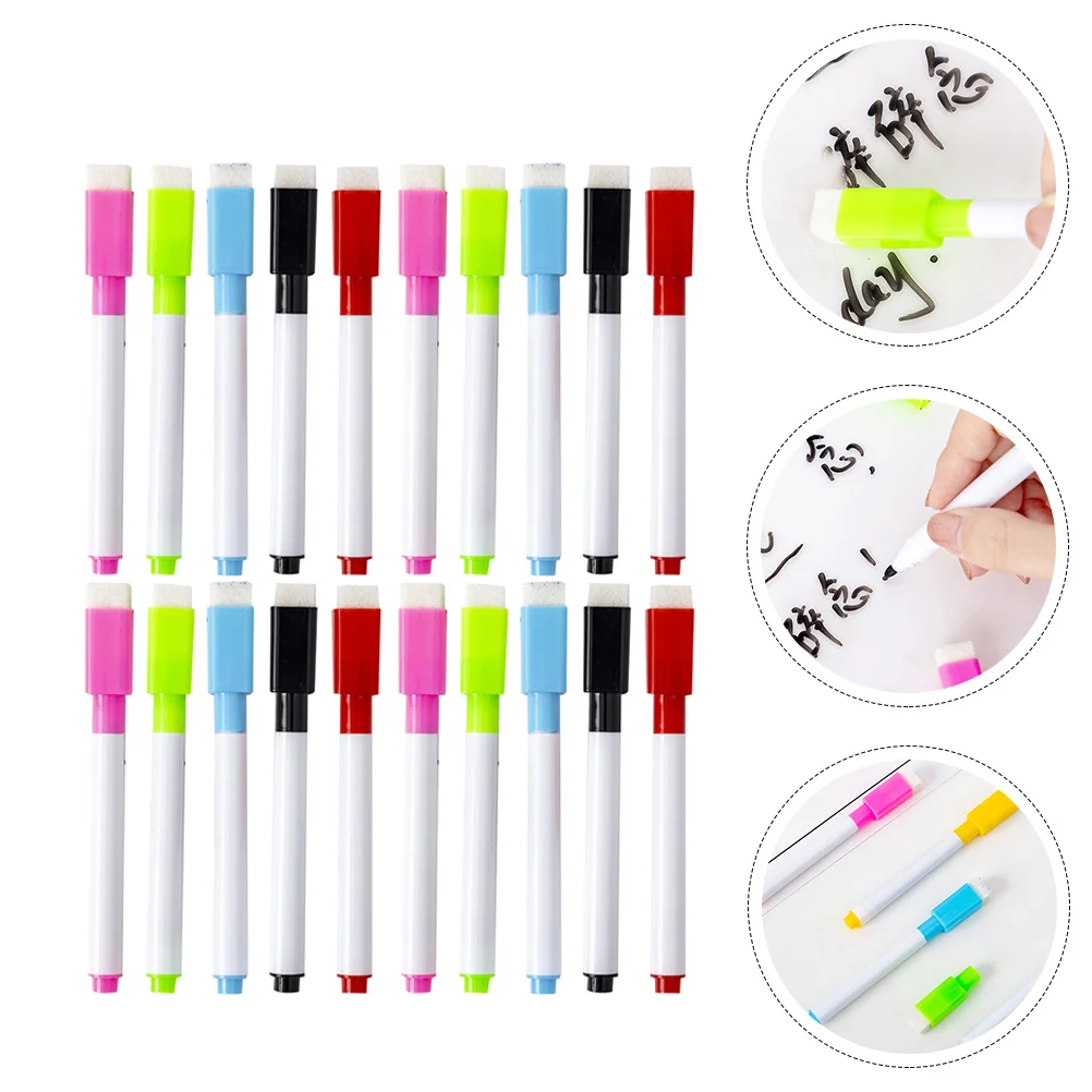 30Pcs Portable Markers Convenient School Dry Erase Markers Household Marker Pens (Random Color)