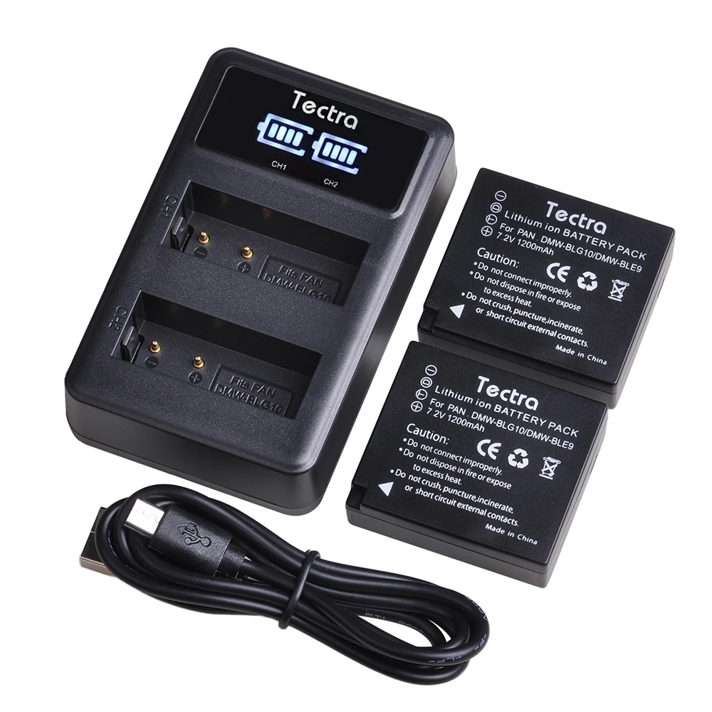 Dmw-Blg10 Dmw-Ble9 Batteria + Led Caricatore Doppio Per Panasonic Lumix Dc-Zs80, Dc-Gx9, Dc-Lx100 Ii, Dc-Zs200, Dmc-Gx80, Gx85