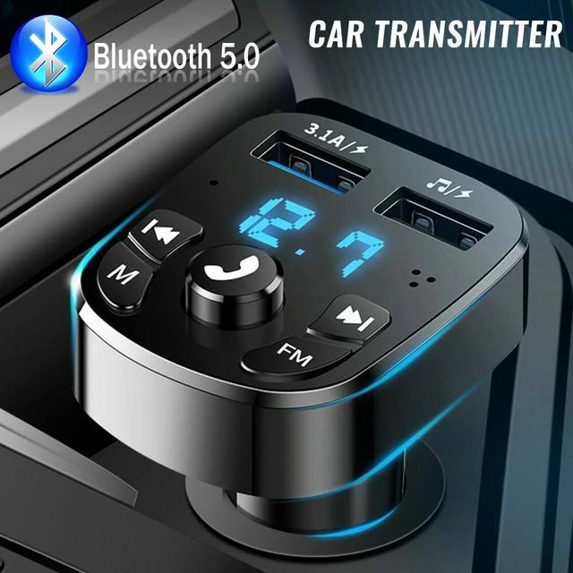 Transmisor FM Bluetooth manos libres para coche, modulador de Radio,  reproductor MP3, USB Dual, adaptador de carga súper rápida para coche -  AliExpress