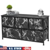5 Drawer Storage Chest Organizer Marble Pattern Fabric Drawers Lightweight Lightweight Design Home Office Bedroom Living Room 1