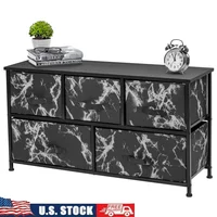 5 Drawer Storage Chest Organizer Marble Pattern Fabric Drawers Lightweight Lightweight Design Home Office Bedroom Living Room 1