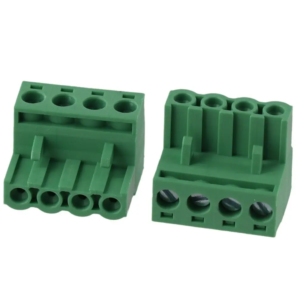 5 Pcs 5.08mm Pitch Phoenix Type Connector PCB Mount 4 Pin Terminal Connector Green PCB Screw Communication Equipment