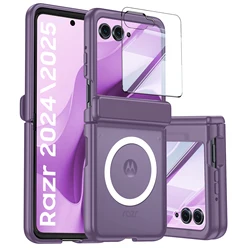 MagSafe - Compatible Matte Transparent Folding Case with Mirror Film - Motorola Razr 60 (PURPLE)