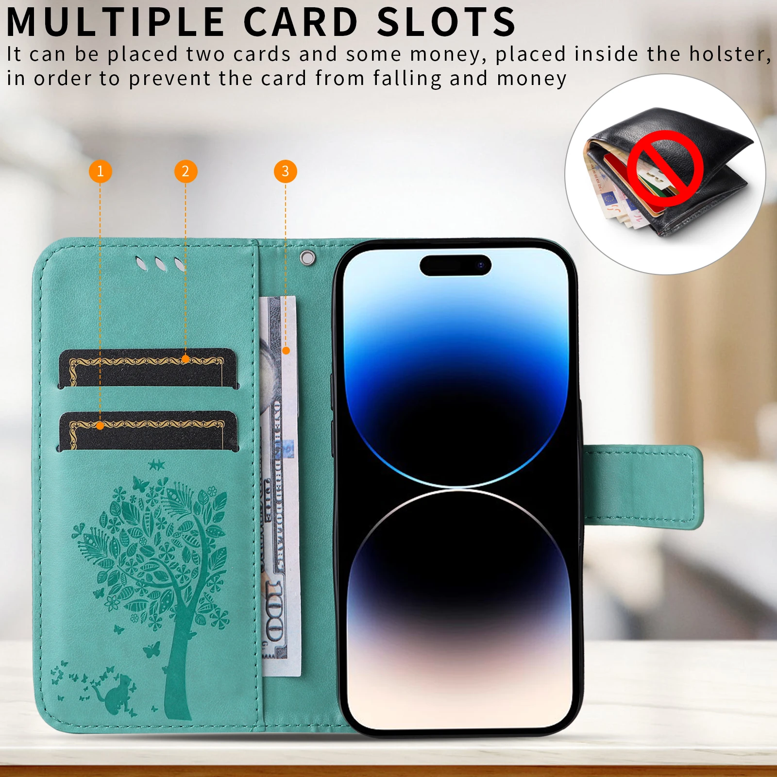 Shockproof Flip Magnetic Wallet Leather Phone Case - Skin Friendly Cover