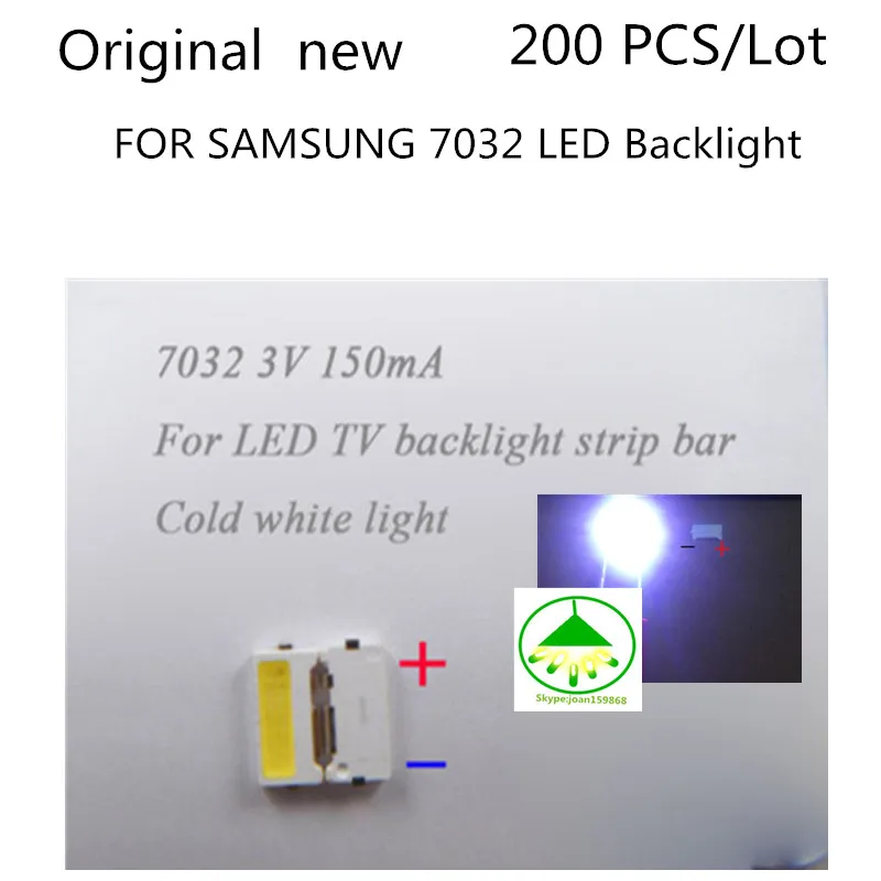 200 Pz Originale Nuovo Per Samsung 7032 3V 150Ma Smd Lampada Perline Lampadina A Led Per Riparazione Striscia Di Retroilluminazione Tv A Led