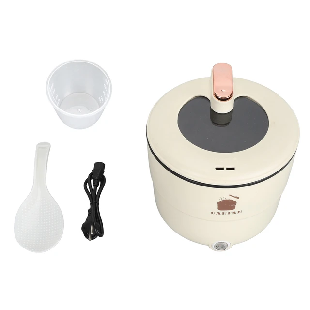 Cuisinière à riz électrique multifonctionnelle 1,8 L à double couche, anti-brûlure, anti-adhésive, pour nouilles, soupes et ragoûts 1
