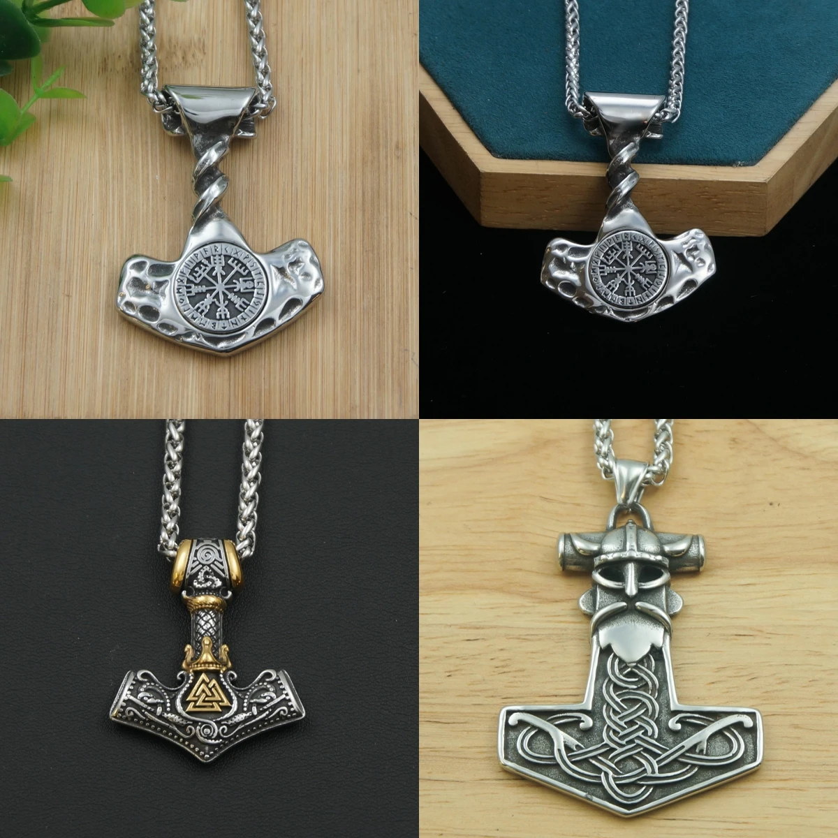 Nordic Viking Mjolnir Thor Hammer Pendant for Men Tarnish-Resistant  316L Stainless Steel Jewelry 4
