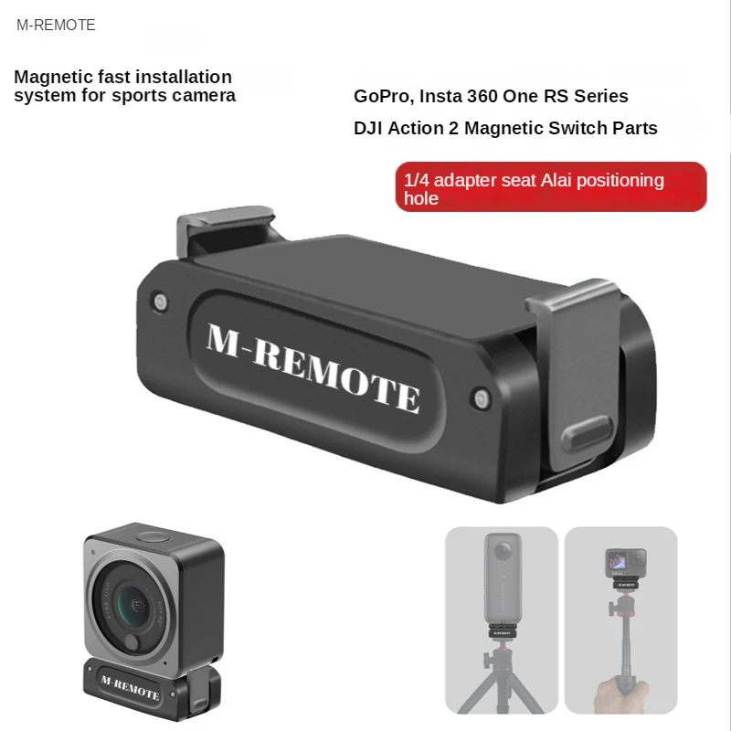M-Remote Piastra Magnetica A Sgancio Rapido Per Gopro Dji Action2/3/4 Base Di Smontaggio Rapido Alle 1/4 Foro Di Posizionamento Della Vite