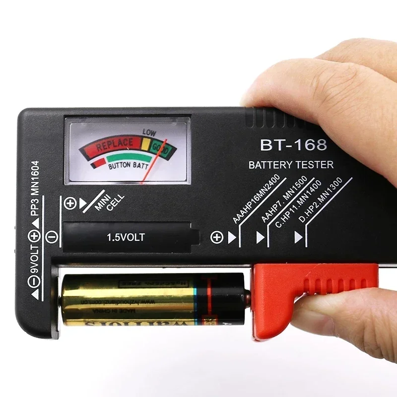 BT-168 AA/AAA/C/D/9V/1.5V batteries Universal Button Cell Battery Colour Coded Meter Indicate Volt Tester Checker BT168 Power 3