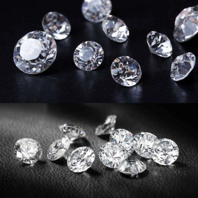 

1000PCS 1.0-3MM 5A Round Machine Cut White Cubic Zirconia Stone Loose CZ Stones