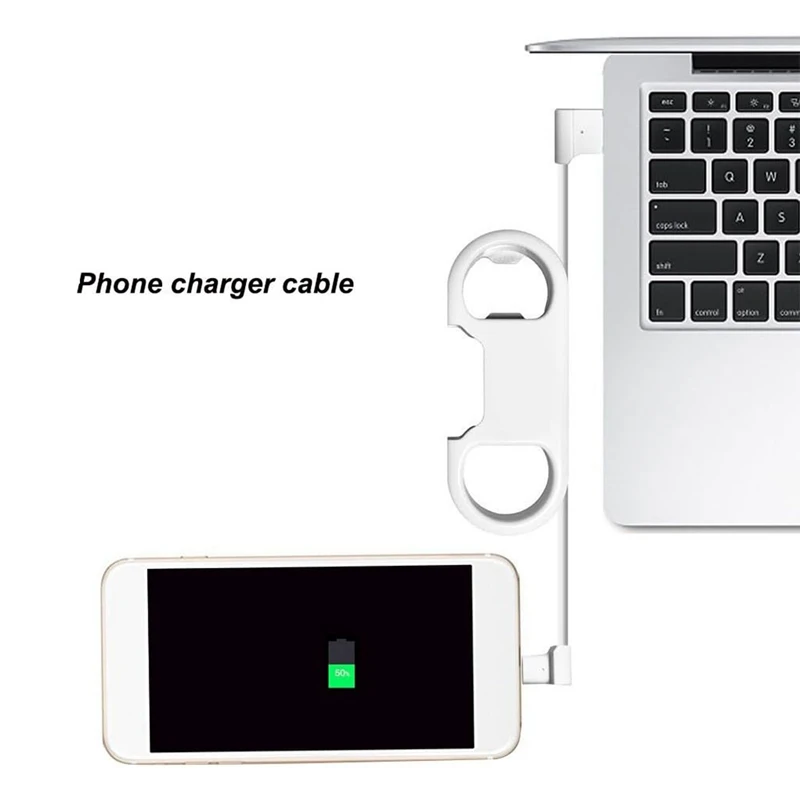 Charge Cable Keychain Aluminum Carabiner portable Multifunction Keychain USB Charging Cord Short Cable