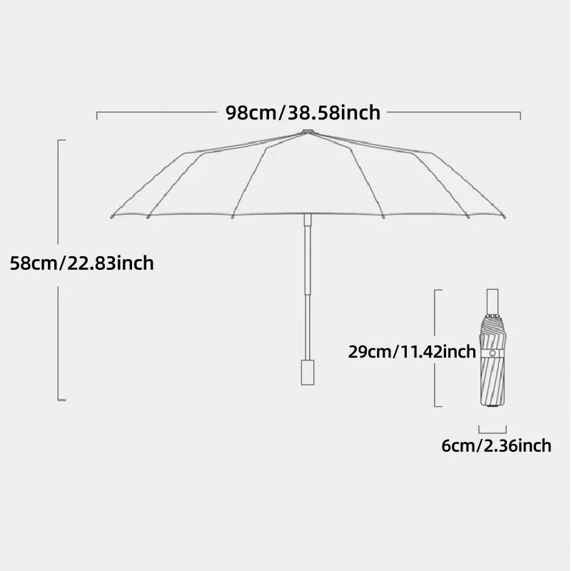 8-ribs Double Keel Fully Automatic Umbrella Sun Protection UV Protection Storm Resistance Umbrella 1PC automatic umbrella,windproof umbrella