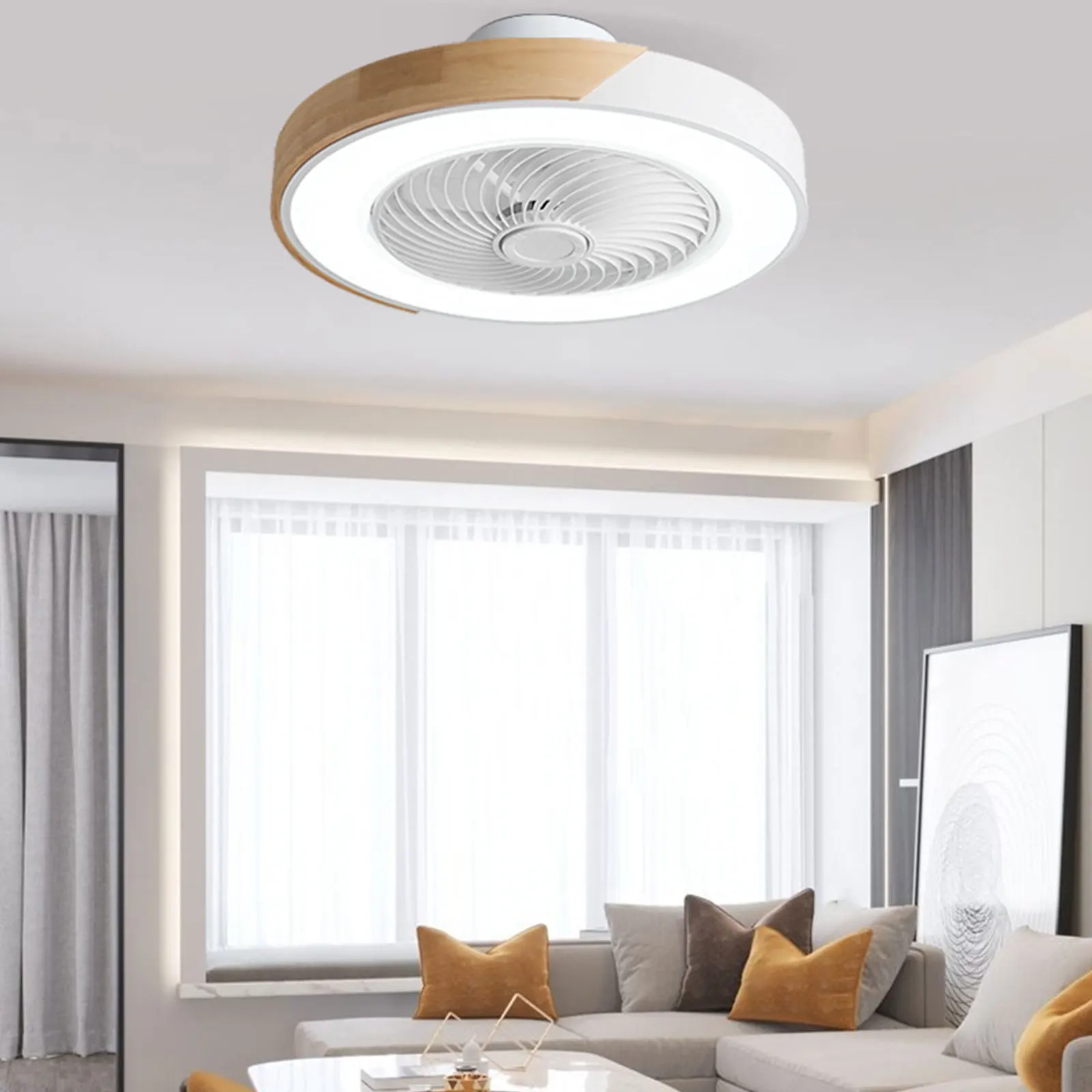 

22 Inch Nordic Style Creative Chandelier Ceiling Fan 110-120V Pendant Fan Lamp With Remote Control For Indoor Bedroom Lighting