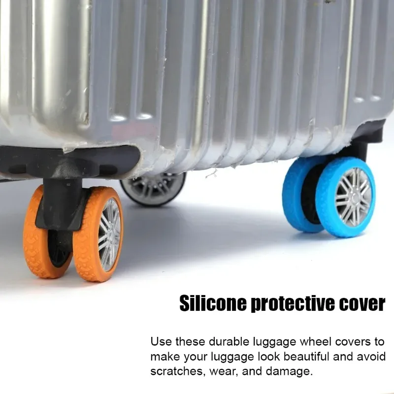 Thicken Texture Silicone Wheels Protector For Luggage Reduce Noise Travel Luggage Wheels Cover Accessories 1/24Pcs luggage wheel protector