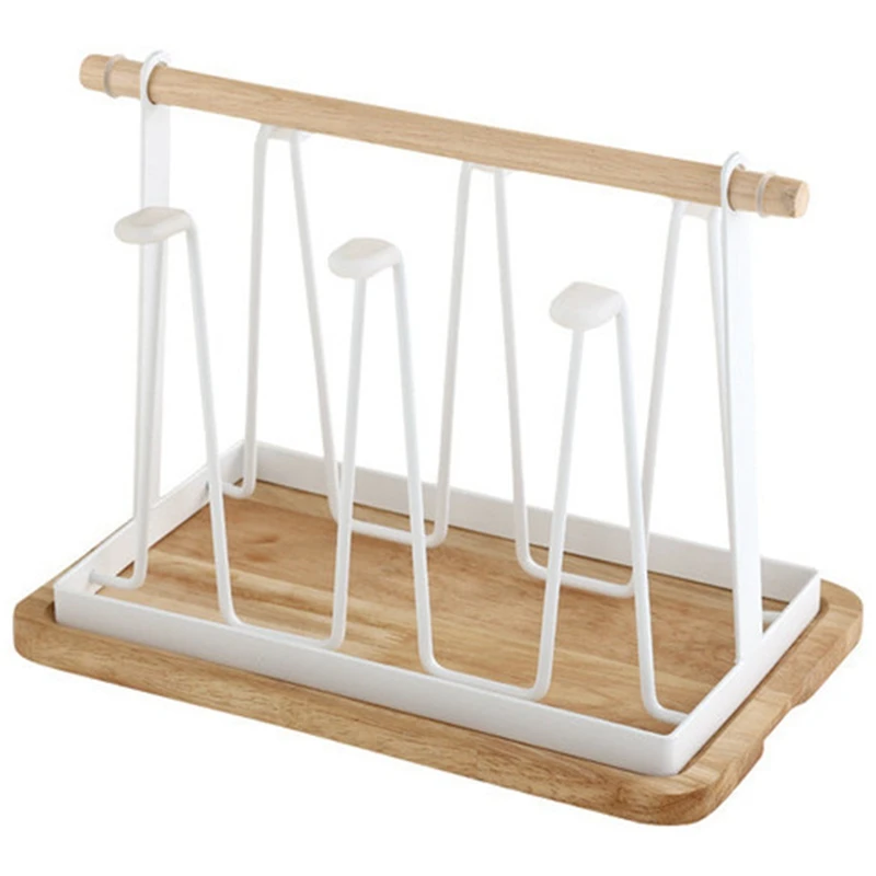 Cup Holder Iron Water Draining Rack Portable Glasses Organizer Kitchen