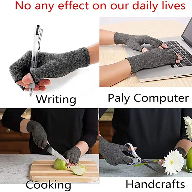 1 Pair Anti-Arthritis Compression Gloves Help Increase Circulation Reducing Pain Fingerless Gloves Arthritis Women Man