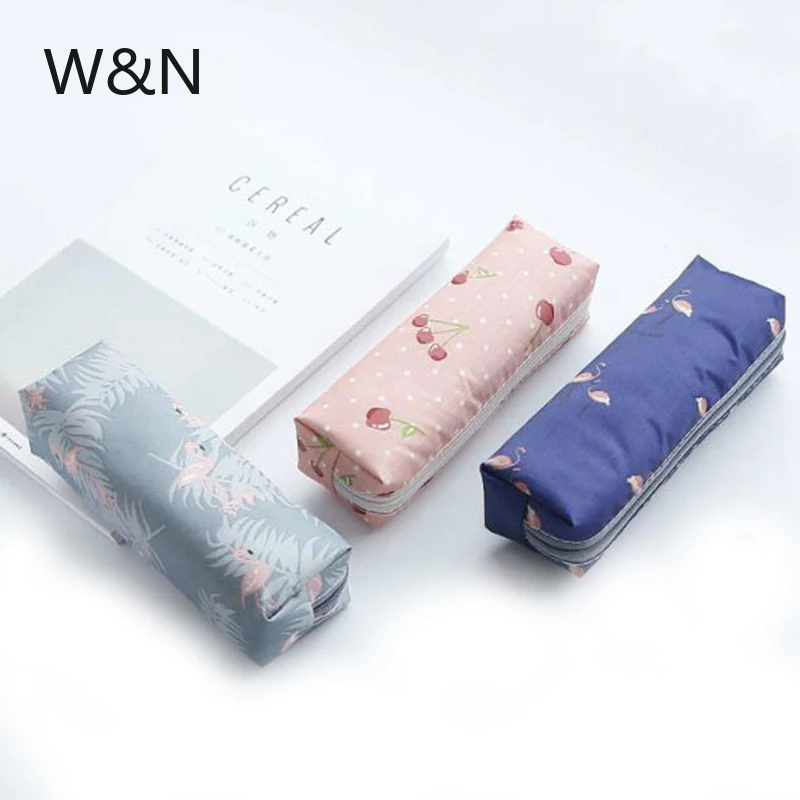 

Школьные карандаши чехол фламинго, чехлы для девочек, милые канцелярские принадлежности, геометрические холщовый чехол для карандашей, коробка для ручек, школьные принадлежности для студентов