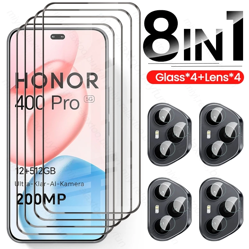 8-in-1 Tempered Glass Case with Curved Screen and Camera Protector