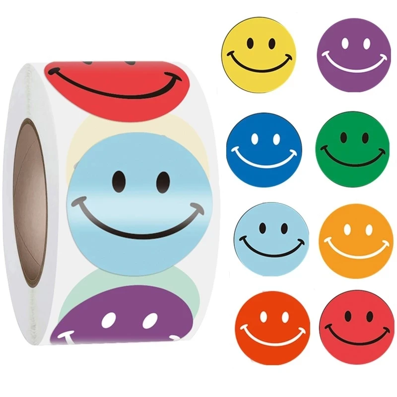 100-500pcs Labels Teacher Child Smiley Thank You Stickers Baking   for Wedding Pretty Gift Cards Envelope Sealing Label Stickers 